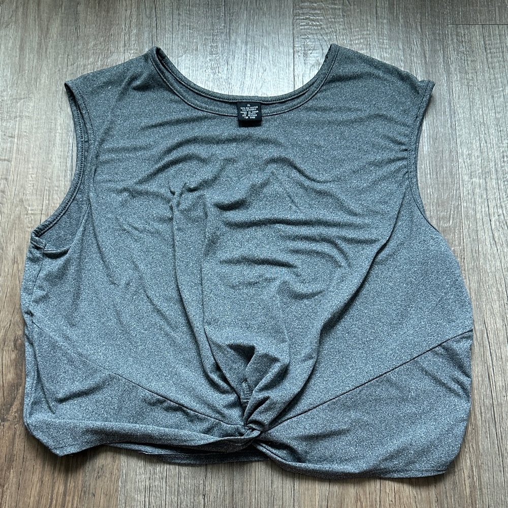 Gray Sleeveless Women's Knotted Top
